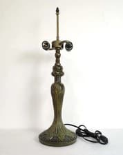 Image of Tiffany Table Lamp Antique Brass Abstract Base Only, 2 E27 Bulb Holder