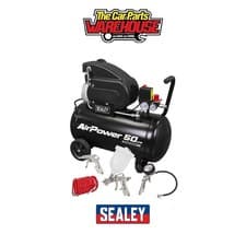 Image of Sealey SAC5020APK 50L Direct Drive Air Compressor 2hp with 4pc Air Accessory Kit