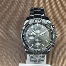Image of Fossil FS5853 Bronson Chronograph Black Stainless Steel Analog Quartz Men Watch