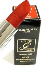 Image of Guerlain Paris Rouge Velvet Metal Lipstick Shade No 214 Exotic Red