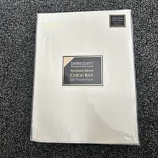 Image of Belledorm Super King 500 Thread Ct Ivory Cotton Rich Fitted Sheet 183 x 198 BNWT