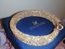 Image of Swarovski Crystaldust Double Bangle Bracelet champagne gold absolutely stunning