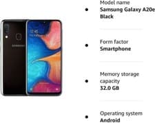 Image of NEW Samsung Galaxy A20e, BLACK, unlocked, 32GB, Dual SIM, never used