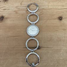 Image of oasis ladies watch. Circular Blingy Design With Diamond Style Gems .new Battery