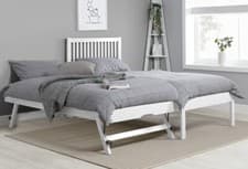 Image of Wooden Guest Bed, Buxton White, Pine or Grey Bed 3ft with 4 Mattress Options