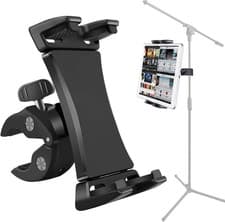 Image of Microphone Music Stand Tablet Smartphone Holder Mount Heavy Duty 360 Degree...