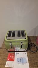 Image of dent&scratch2 Swan Retro Revive Green 4Slice Toaster Retro Design Chrome ST19029