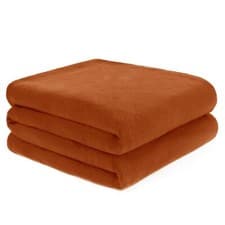 Image of OHS Warm Soft Plain Fleece Throw Over Large Decorative Sofa Bed Blanket
