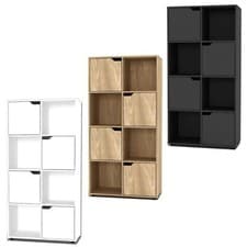 Image of 2, 4, 8 Cube Cupboard Shelving Display Shelf Storage Unit Wooden Door Organiser