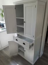 Image of Tall Kitchen Storage Cupboard Cabinet Pantry White Freestanding Unit Furniture
