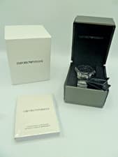 Image of NEW EMPORIO ARMANI AR1451 LUXURY BLACK DIAL CERAMIC MEN WATCH 100% GENUINE BOXED