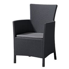 Image of Keter Outdoor Armchair with Cushion Rattan Style Patio Garden Balcony 2 Colours