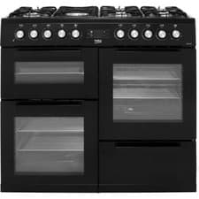 Image of Beko KDVF100K 100cm Dual Fuel Range Cooker 7 Burners Black A/A
