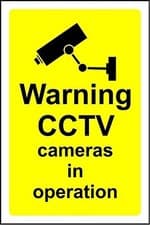Image of Warning CCTV cameras in operation safety sign