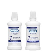 Image of 2 x 500ml Oral B 3D WHITE LUXE Perfection Clean Mint Mouthwash 0% ALCOHOL