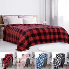 Image of Plaid Buffalo Checkered Christmas Blanket Soft Plush Fleece for Sofa Couch