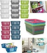 Image of Handy Storage Basket Plastic Crate School Office Kitchen Pharmacy Tidy Organiser