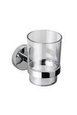 Image of Croydex Romsey Flexi-Fix™ Tumbler and Holder, Chrome Plated, 95 x 67 x 105mm