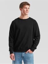 Image of Men Plain Sweatshirt Fruit Of The Loom Raglan Sweat Pullover Crew Neck Light Top