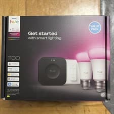 Image of Philips Hue pro Colour Ambiance E27 Kit with Dimmer motion sensing Alexa Apple