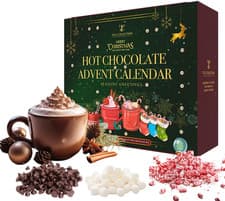 Image of 2025 Hot Chocolate Advent Calendar Gift Set | 24-Day Selection with 12 Flavoured