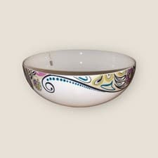 Image of Denby Monsoon Cosmic Cream Salad Serving Bowl 9.75”x4” Paisley Edge With Tags