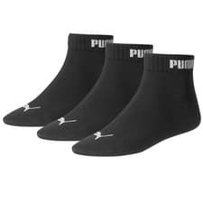Image of Puma Quarters Unisex Sport Gym Socks Plain Cotton Blend 3 Pairs UK 2.5/5 or 6/8