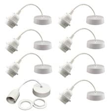 Image of Edison E27 Ceiling Pendant Light Fitting Ceiling Lights with Clear Base (Pack of