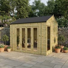 Image of 10ft x 8ft Summerhouse Shiplap T&G Wooden Reverse Apex Garden Room 10x8 Waltons
