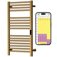 Image of Sulby Stainless Steel Dry Electric Towel Radiator With Wifi, Timer, Brass
