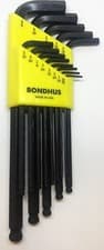 Image of Bondhus 13 Piece Imperial Ball End Hex Allen Key Set .050- 3/8" BLX13 10937