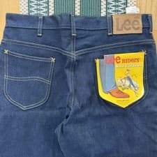 Image of Vintage 1970s Lee Riders Boot Cut Jeans Men’s 34 X 32 Dark Wash Union Made Talon