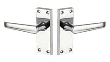 Image of Internal Chrome Door Handles on Backplate - Polished Chrome Door Handles