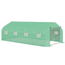 Image of Garden Polytunnel Walk-in Greenhouse Round Gable Top Window Heat Shed