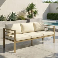 Image of Garden Bench with Cushions, 3-Seater Sofa