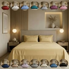 Image of Luxury Flat Sheets Egyptian Cotton 200TC Hotel Quality Single Double King Super