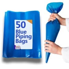 Image of 50 x Large Blue Disposable Piping Bags 21 Inch, for Icing Mash Savoy Pastry Cake