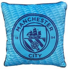 Image of Manchester City FC Cushion 40 x 40 cm THE BLUES Crestcol Square Filled Cushion