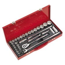Image of WallDrive Socket Set 32 Piece 1/2" Square Drive 6pt Socket Set with Carry Case