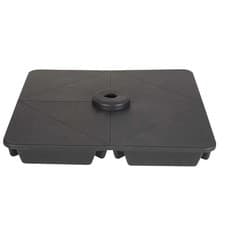 Image of Garden Parasol Base Plastic Black Square 8.4kg Filled Up To 64 kg Set of 4