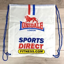 Image of Pack of 3 Lonsdale Fitness Gym Bag Sack Drawstring 49 x 43cm White