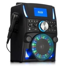 Image of Bluetooth Karaoke Machine W/Screen Portable Party Lights Mics LED Speaker MP3 UK