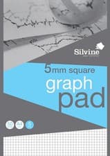 Image of Silvine A4 Professional Graph Pad. 50 Sheets of Quality 90gsm Paper, Printed 5m
