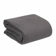 Image of 100% Pure Cotton Waffle Throw for Bed Sofas Blanket Honeycomb Egyptian Honeycomb