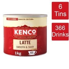 Image of Kenco Latte Smooth & Silky Instant Coffee Tin 6 x 1kg - 366 Servings