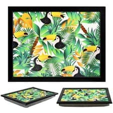 Image of Padded Lap Tray with Bean Bag Cushion Wooden Laptop Bed Food TV Dinner Aloha