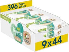 Image of Pampers Harmonie Coco & aqua Baby Wipes Plastic Free Wet Wipes,