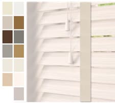 Image of NewEdgeBlinds PVC Faux Wooden Tapes Venetian Blind Grained 50mm Made To Measure