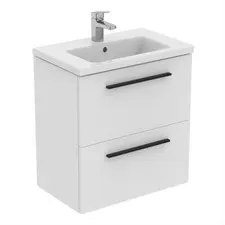 Image of Ideal Standard i.life S 600mm 2 Drawer Compact Wall Hung Vanity Unit With Basin