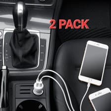 Image of 2 Dual USB Car Charger, 4.8A/24W USB Car Charger Adapter Dual Port Fast Charging